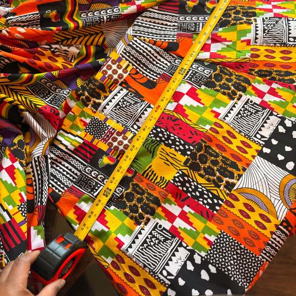 Vibrant African Print Culottes, Patchwork Kente & Dashiki Style, Sz Xl-1x - Picture 3 of 9